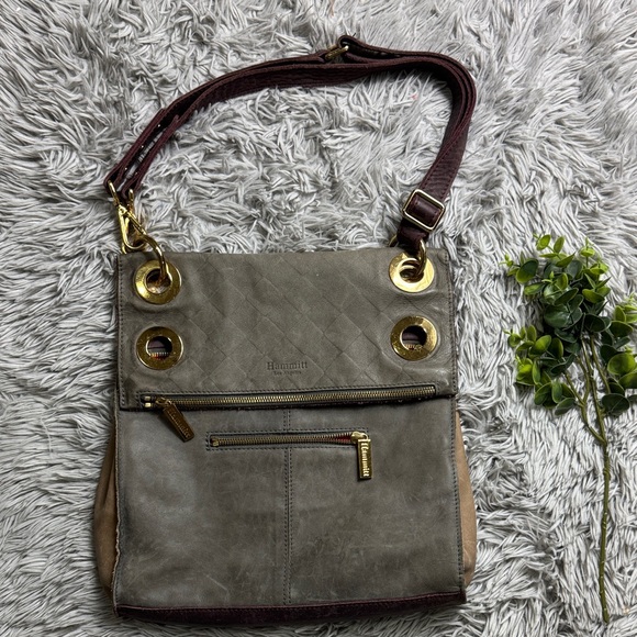 Hammitt Handbags - Hammitt Montana large reversible Gray and Brown Shoulder Bag with Gold Accents